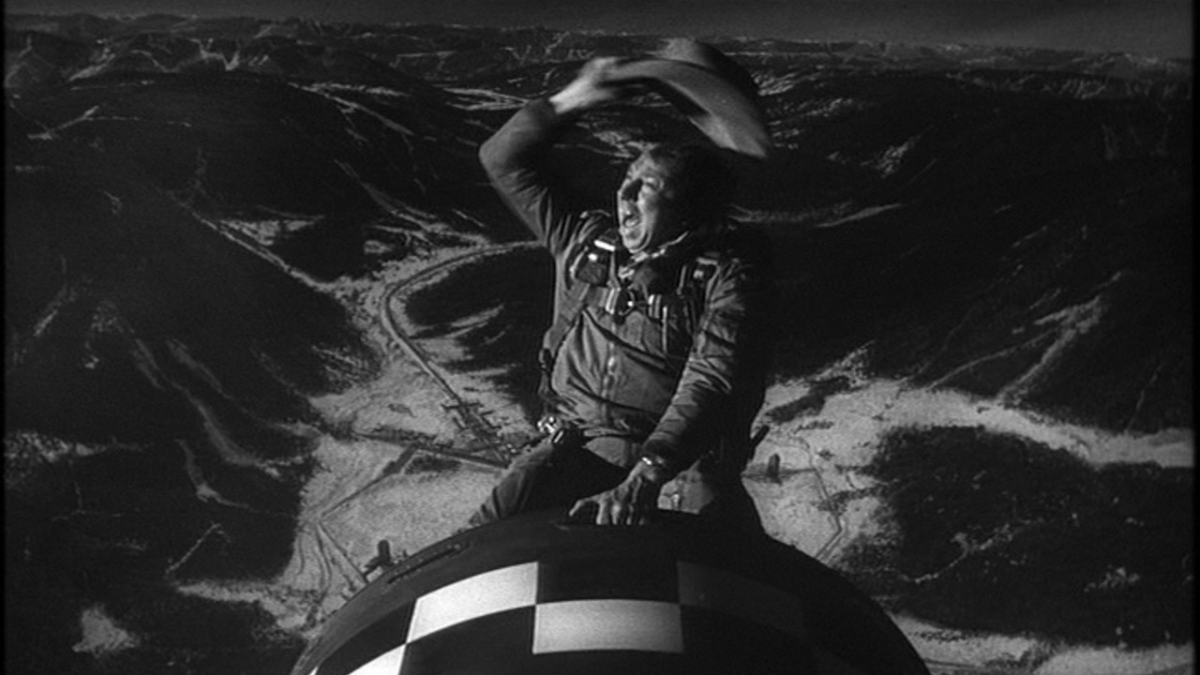 Slim Pickens Riding the Atom Bomb in Dr. Strangelove